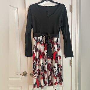 Black and Red Gnome Patterned Women's Dress or Ugly Sweater Dress